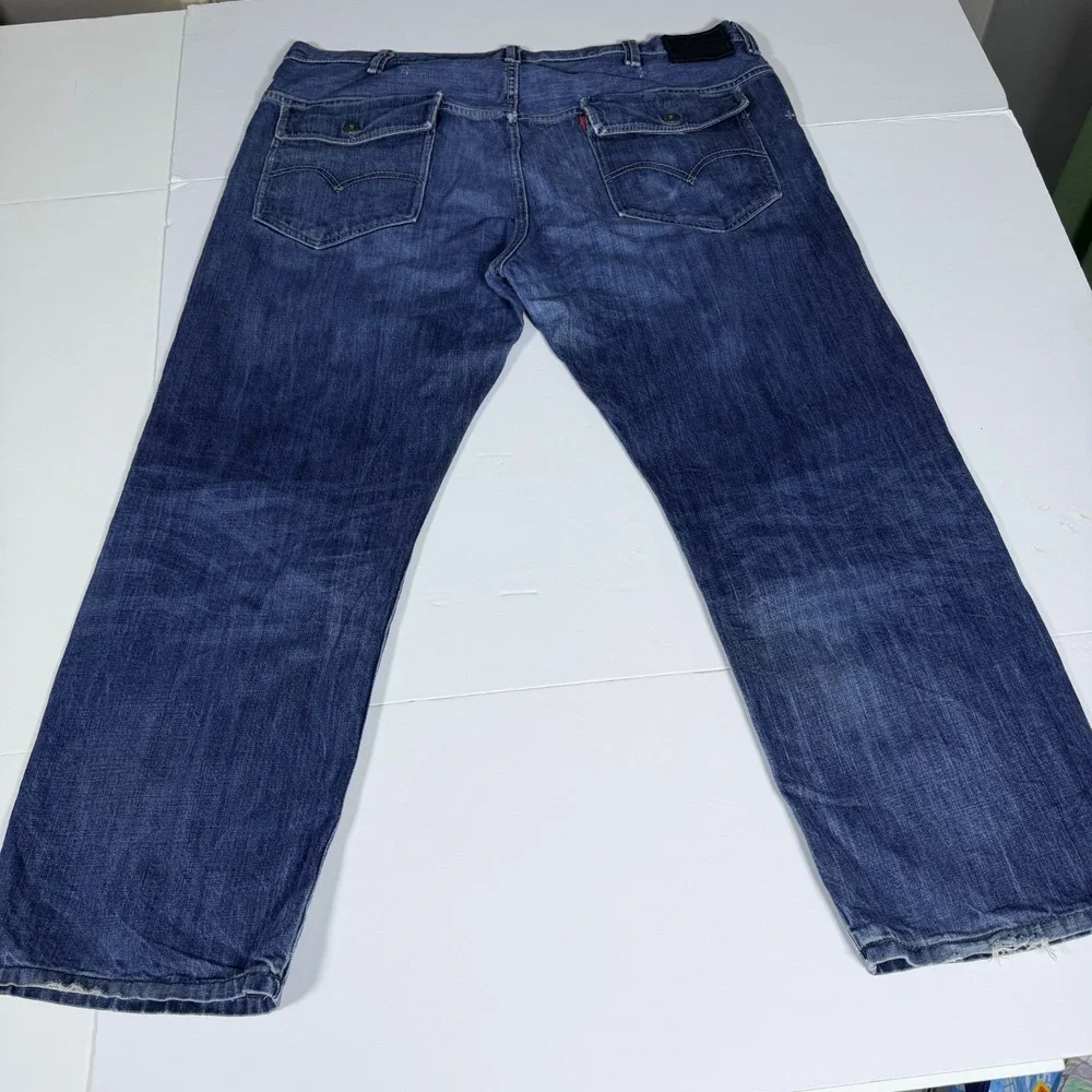 Levi's 569 Straight Leg Jeans Mens 40x30 Blue Denim Cotton Loose Fit‎ Black Tag